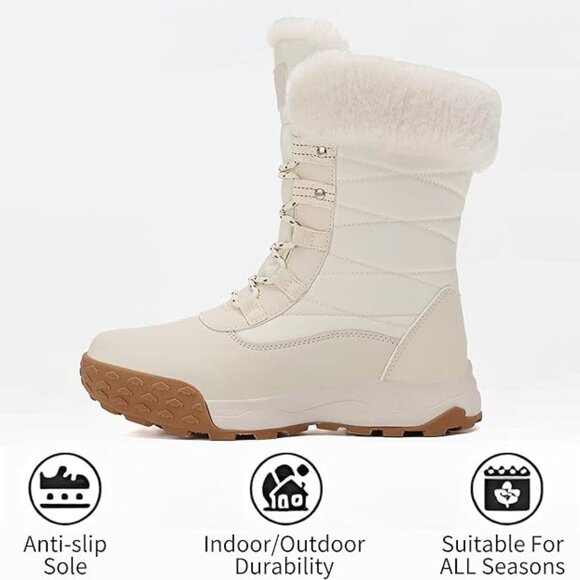 Womens Snow Boots with Insulated Sole, Lightweight Warm Cozy Winter Booties - Picture 5 of 6